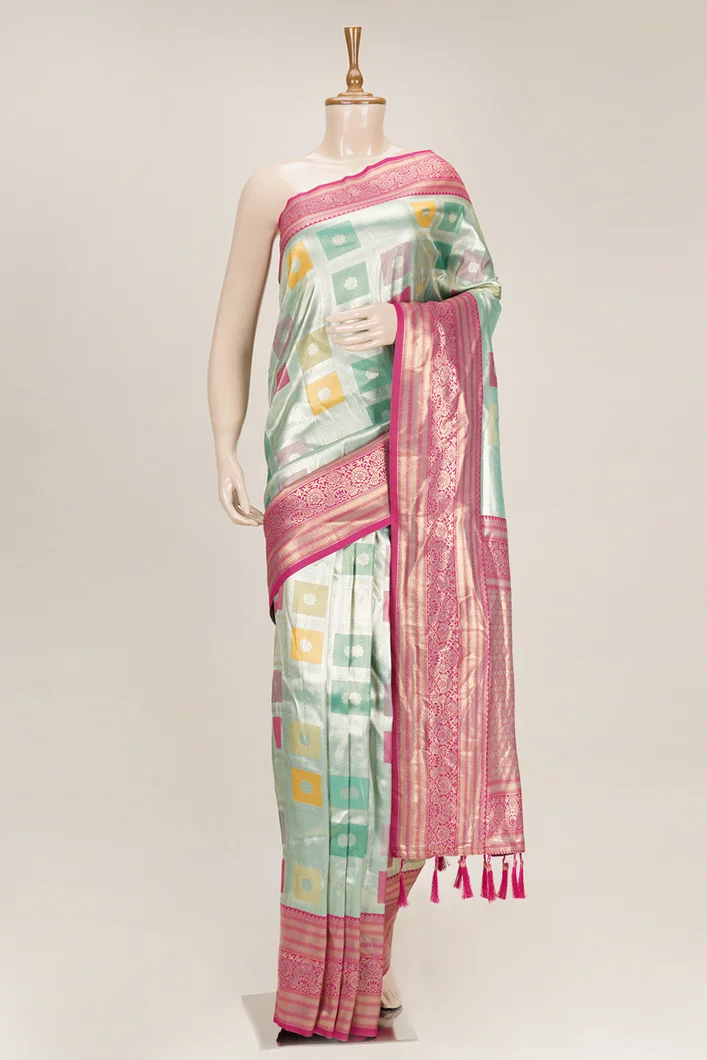 green-semi-silk-saree-with-multi-colour-box-pattern-sw00000836-a