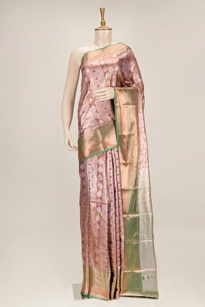 chocolate-brown-semi-silk-saree-with-green-border-sw00000846-a