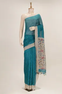 teal-blue-soft-cotton-saree-with-geometric-brocade-print-sw00000869-a