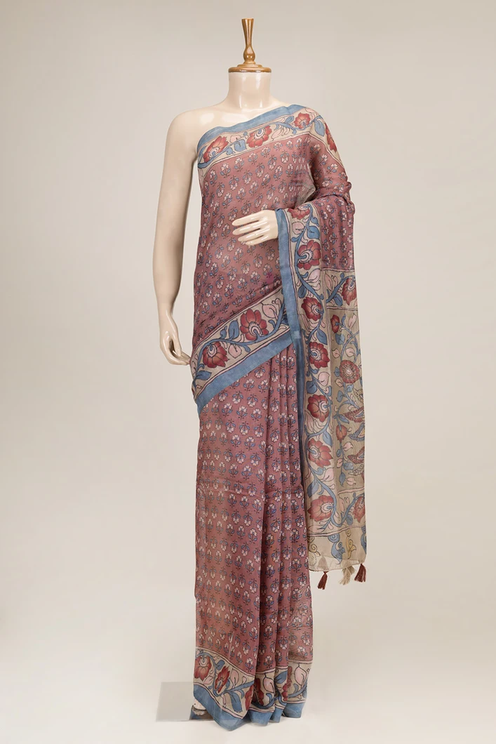 chocolate-brown-soft-cotton-saree-with-all-over-floral-prints-sw00000875-a