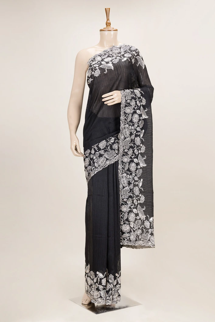 black-linen-saree-with-white-floral-embroidery-sw00000883-a