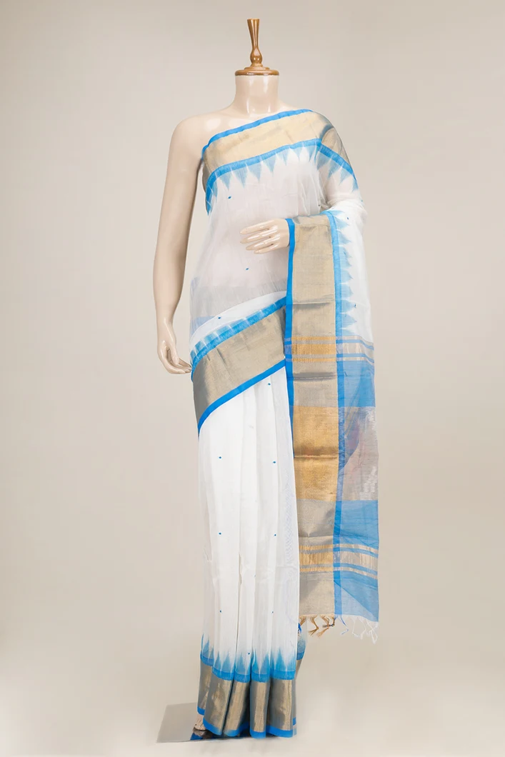 white-cotton-saree-with-blue-bavanji-border-sw00000886-a