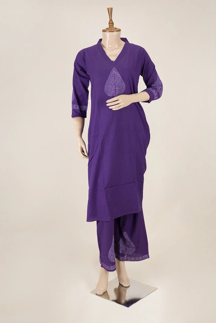 violet-cotton-2pc-salwar-suit-with-leaf-motif-embroidery-sws00000889-a