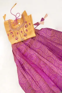 mustard-yellow-and-purple-traditional-pattu-pavadai-set-for-girls-skp00000906-c