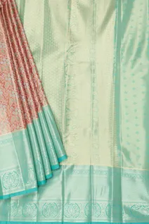 fusion-silk-saree-peach-with-turquoise-blue-border-sw00000914-b