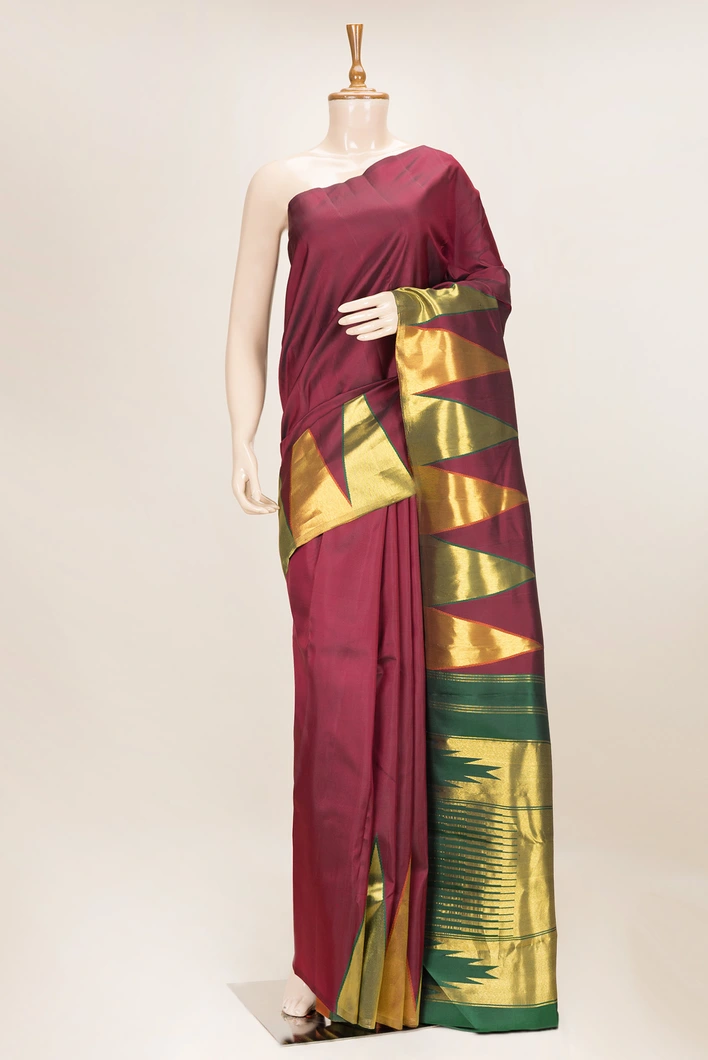 pure-kanchi-silk-saree-dark-brown-with-dark-green-pallu-temple-border-sw00000917-a