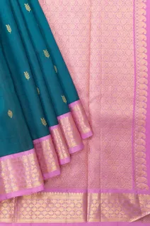 bottle-green-elegance-pure-zari-kanchi-silk-saree-with-baby-pink-border-sw00000682-b