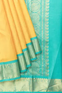 sunshine-yellow-pure-zari-kanchi-silk-saree-with-sea-green-border-sw00000936-b