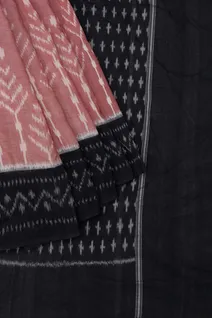 lotus-pink-black-ikkat-cotton-saree-with-geometric-border-sw00000949-b