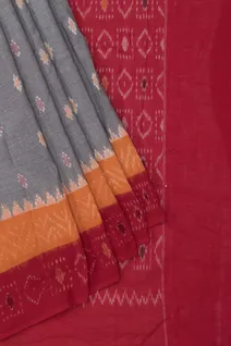 grey-ikkat-cotton-saree-with-red-orange-borders-sw00000952-b