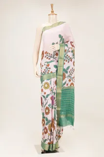 baby-pink-chanderi-cotton-saree-with-multicolour-floral-prints-and-green-border-sw00000965-a