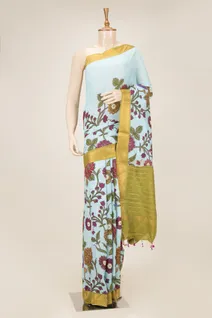 light-blue-chanderi-cotton-saree-with-multicolour-floral-prints-and-mehendi-green-sw00000966-a