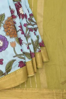 light-blue-chanderi-cotton-saree-with-multicolour-floral-prints-and-mehendi-green-sw00000966-b