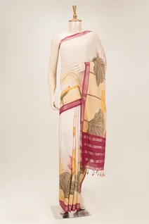 sandal-soft-cotton-saree-with-maroon-border-lotus-print-sw00000968-a
