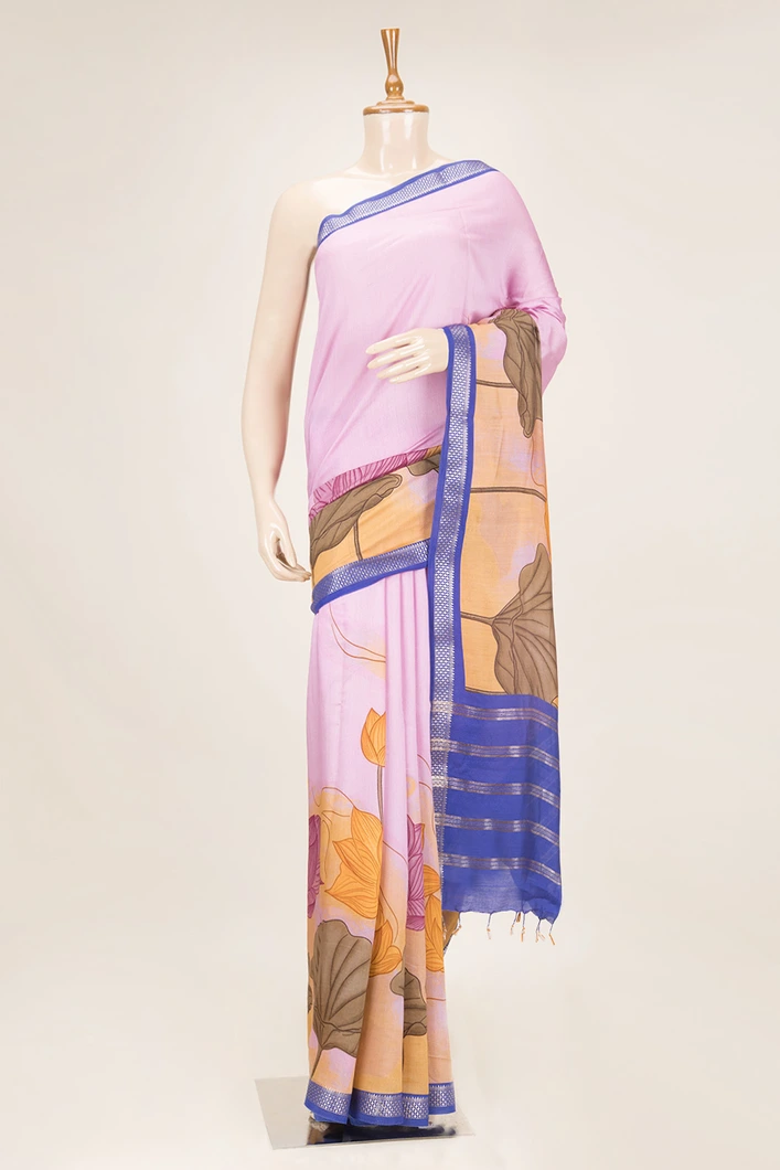 pink-soft-cotton-saree-with-indigo-blue-border-lotus-motif-sw00000969-a