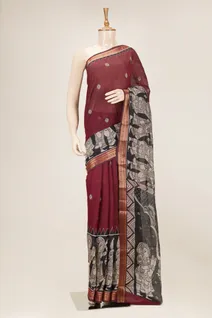 maroon-chanderi-cotton-saree-with-black-kalamkari-art-pallu-sw00000971-a