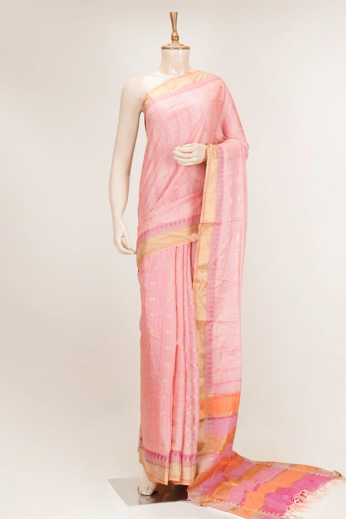 peach-pure-tussar-silk-saree-with-elegant-gold-border-sw00000987-a