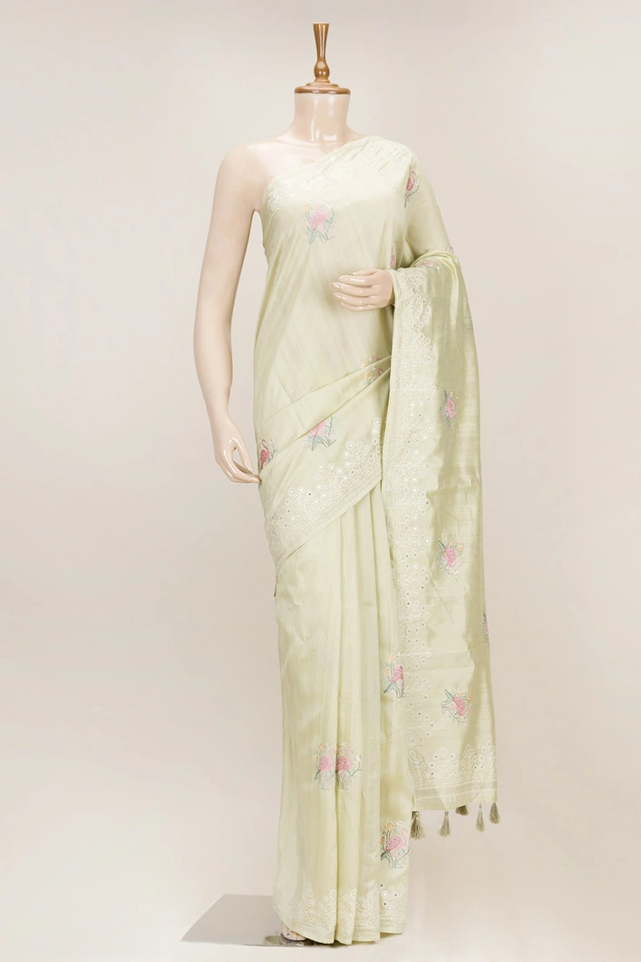 semi-tussar-pista-green-saree-with-floral-embroidery-mirror-work-sw00000998-a