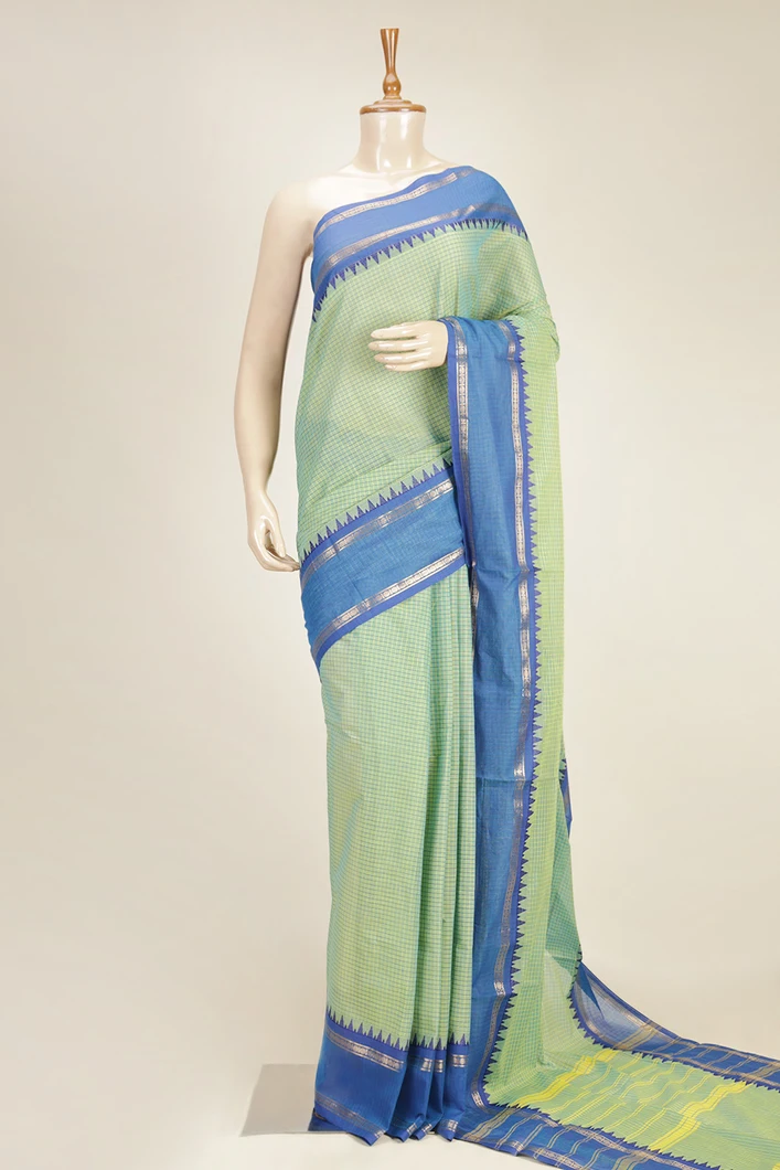 chettinad-cotton-saree-in-light-green-checks-with-royal-blue-zari-border-sw000001021-a
