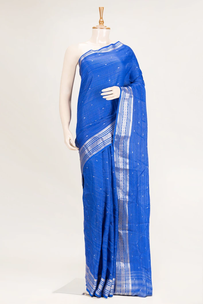 royal-blue-semi-tussar-saree-with-silver-zari-checks-sw000001120-a