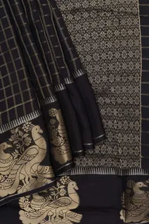 black-semi-tussar-saree-with-zari-checks-motifs-sw000001123-b