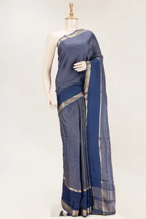 navy-blue-semi-tussar-saree-with-zari-border-fine-checks-sw000001124-a