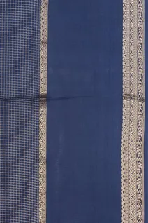 navy-blue-semi-tussar-saree-with-zari-border-fine-checks-sw000001124-d