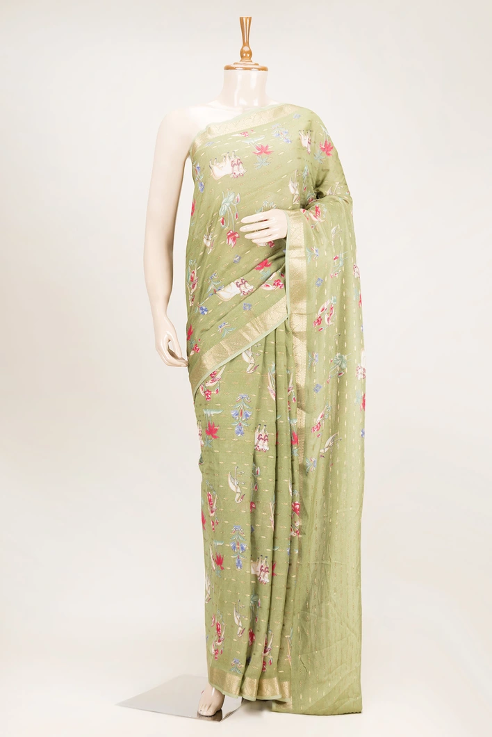 green-semi-tussar-saree-with-floral-prints-sw000001129-a