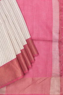 ivory-semi-tussar-checked-saree-with-pink-floral-pallu-sw000001135-b