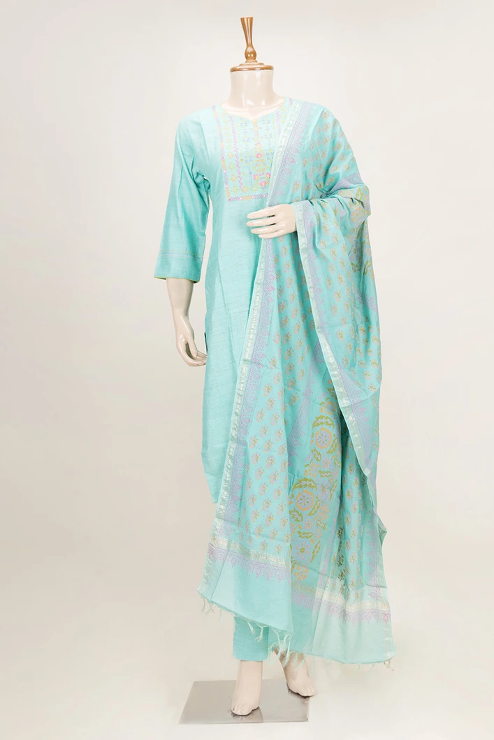 turquoise-green-pure-cotton-3-piece-salwar-set-with-printed-dupatta-sws000001162-a