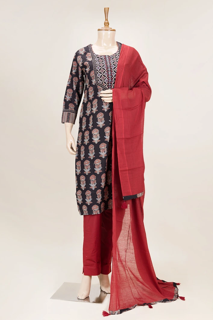 black-maroon-pure-cotton-3-piece-salwar-suit-set-sws000001169-a