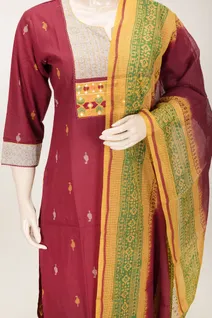 maroon-mustard-pure-cotton-3-piece-salwar-suit-set-sws000001170-b