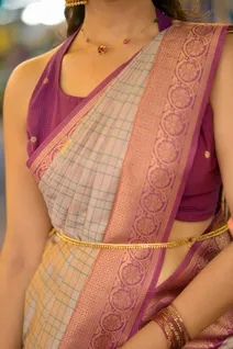grey-semi-tussar-saree-with-purple-checks-border-sw000001218-f