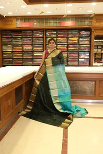 bottle-green-blue-lightweight-silk-saree-sw000001222-b