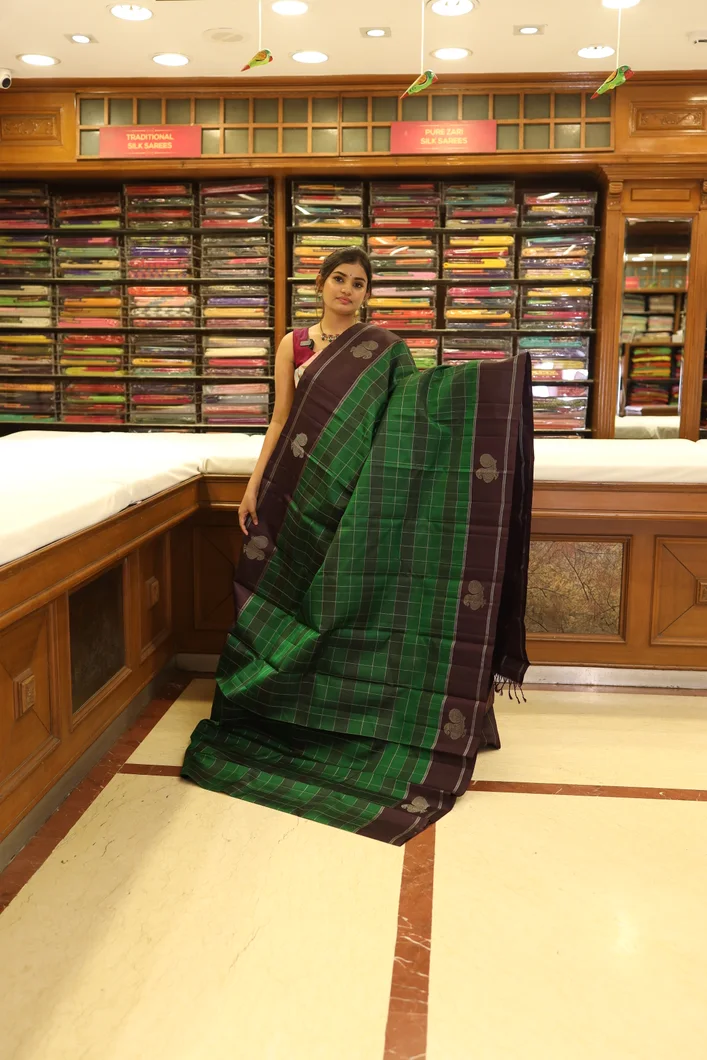 lightweight-silk-saree-green-with-brown-border-sw000001259-a