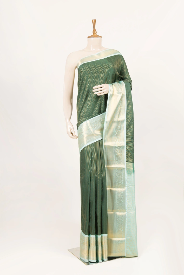 semi-silk-saree-bottle-green-with-ice-blue-zari-border-sw000001293-a