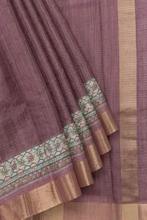 chocolate-brown-semi-tussar-saree-with-madhubani-print-sw000001314-b