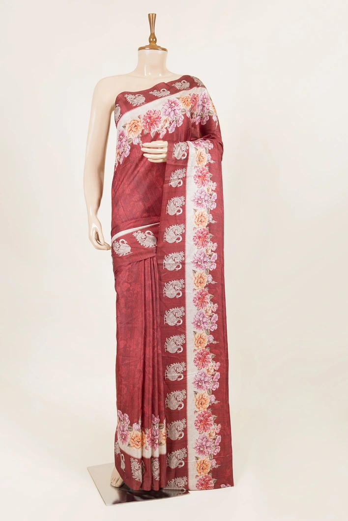 semi-tussar-maroon-saree-with-floral-peacock-border-sw000001321-a