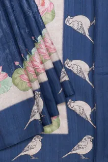 semi-tussar-navy-blue-saree-with-floral-bird-border-sw000001322-b
