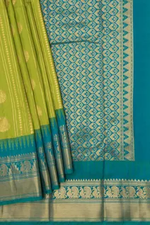 parrot-green-blue-semi-silk-saree-with-zari-border-sw000001407-b