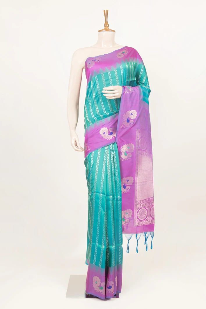 peacock-green-purple-semi-lightweight-silk-saree-with-zari-border-sw000001456-a