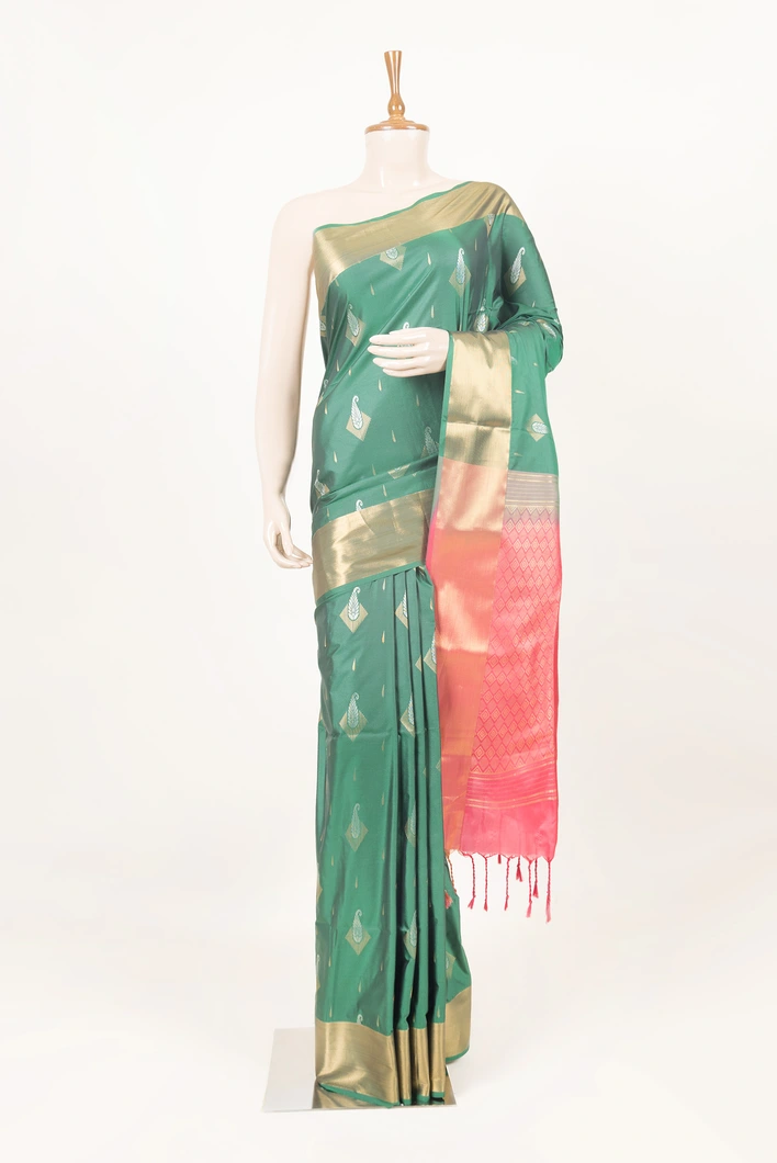 dark-green-red-semi-lightweight-silk-saree-sw000001484-a