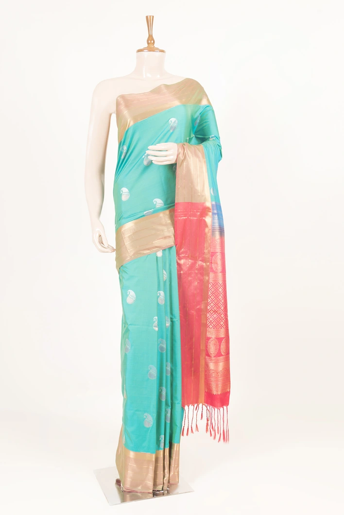 turquoise-green-red-semi-lightweight-silk-saree-sw000001487-a