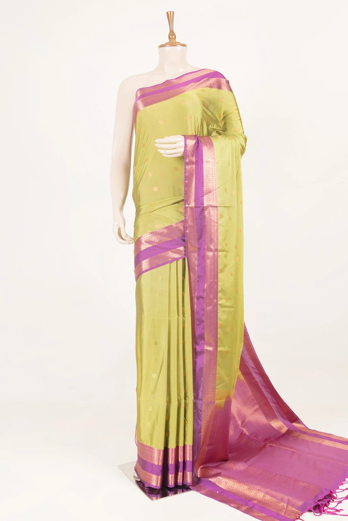 parrot-green-purple-semi-silk-saree-with-rettai-pettu-border-sw00001488-a
