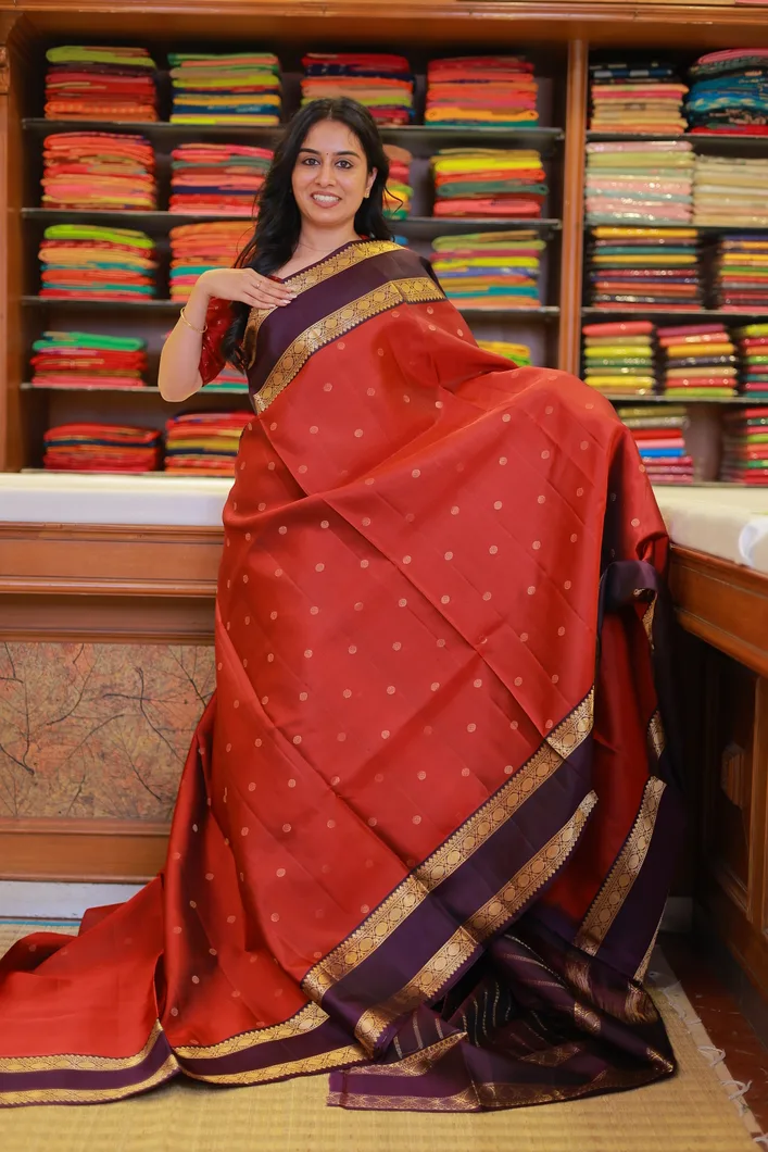 rust-orange-lightweight-silk-saree-with-coffee-brown-rettai-pettu-border-sw000001526-a