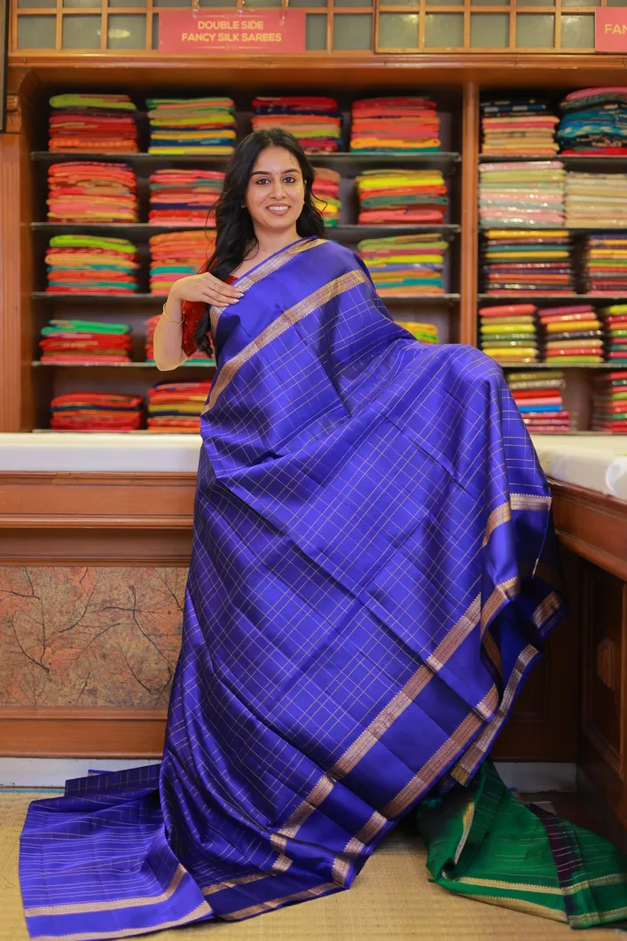royal-blue-lightweight-silk-saree-with-zari-stripes-green-blouse-sw000001529-a