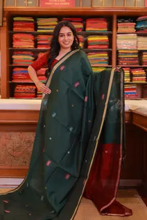 bottle-green-fancy-cotton-saree-with-magenta-lotus-motifs-sw000001552-a