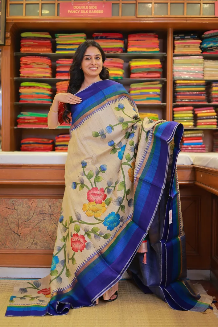 beige-pure-tussar-saree-with-royal-blue-floral-print-sw000001562-a