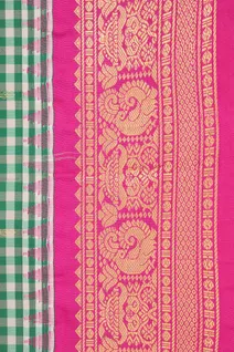 green-silk-mix-saree-with-pink-accents-tiny-checks-sw000001580-d