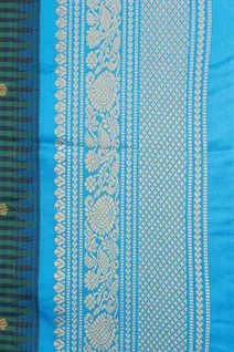 green-silk-mix-saree-with-blue-accents-tiny-checks-sw000001582-d